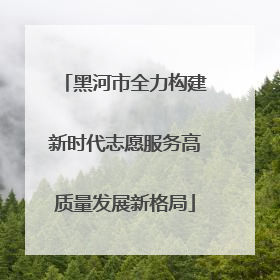 黑河市全力构建新时代志愿服务高质量发展新格局