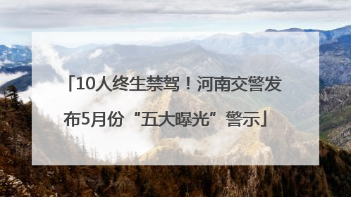 10人终生禁驾！河南交警发布5月份“五大曝光”警示
