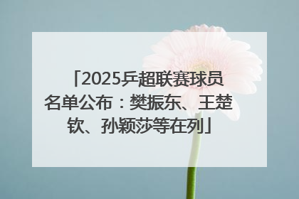 2025乒超联赛球员名单公布：樊振东、王楚钦、孙颖莎等在列