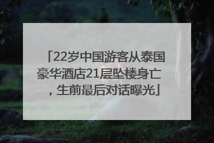 22岁中国游客从泰国豪华酒店21层坠楼身亡，生前最后对话曝光
