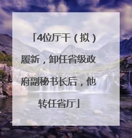 4位厅干（拟）履新，卸任省级政府副秘书长后，他转任省厅