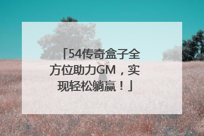 54传奇盒子全方位助力GM，实现轻松躺赢！