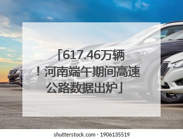 617.46万辆！河南端午期间高速公路数据出炉