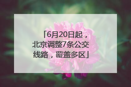 6月20日起，北京调整7条公交线路，覆盖多区
