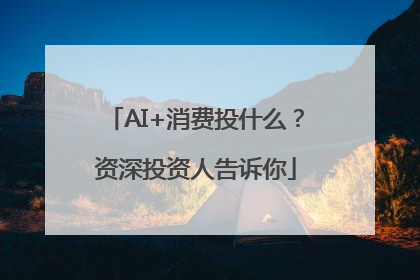 AI+消费投什么？资深投资人告诉你