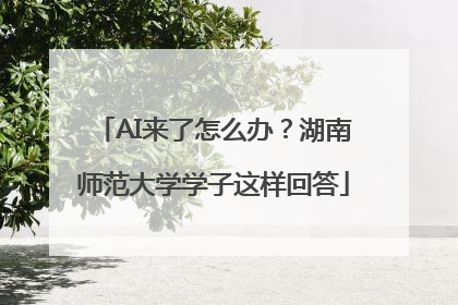 AI来了怎么办？湖南师范大学学子这样回答