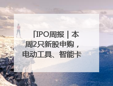 IPO周报｜本周2只新股申购，电动工具、智能卡龙头来了